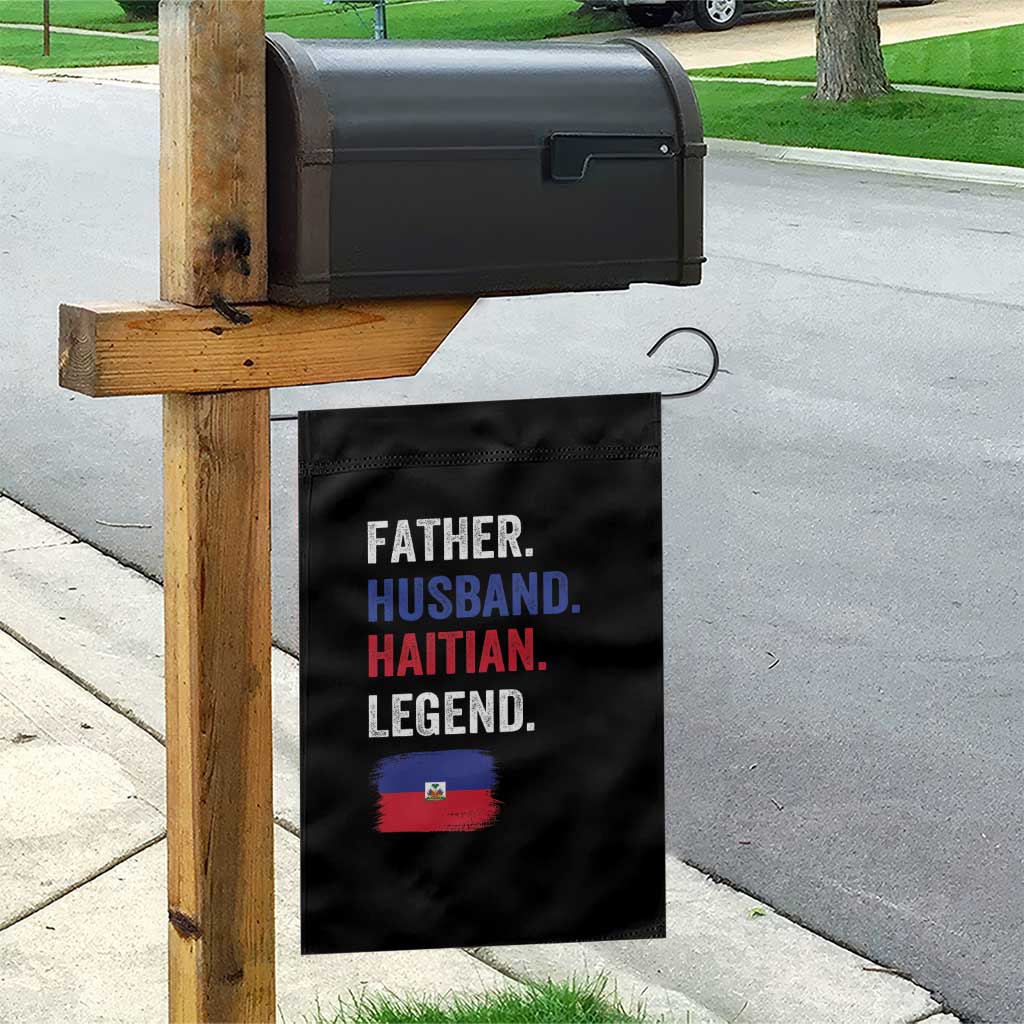 Father Husband Haitian Legend Garden Flag Distressed Haiti Flag Dad Gift Father's Day