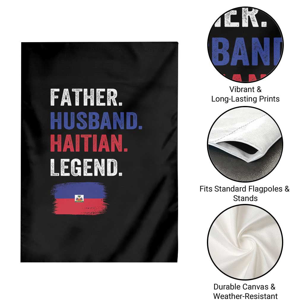 Father Husband Haitian Legend Garden Flag Distressed Haiti Flag Dad Gift Father's Day