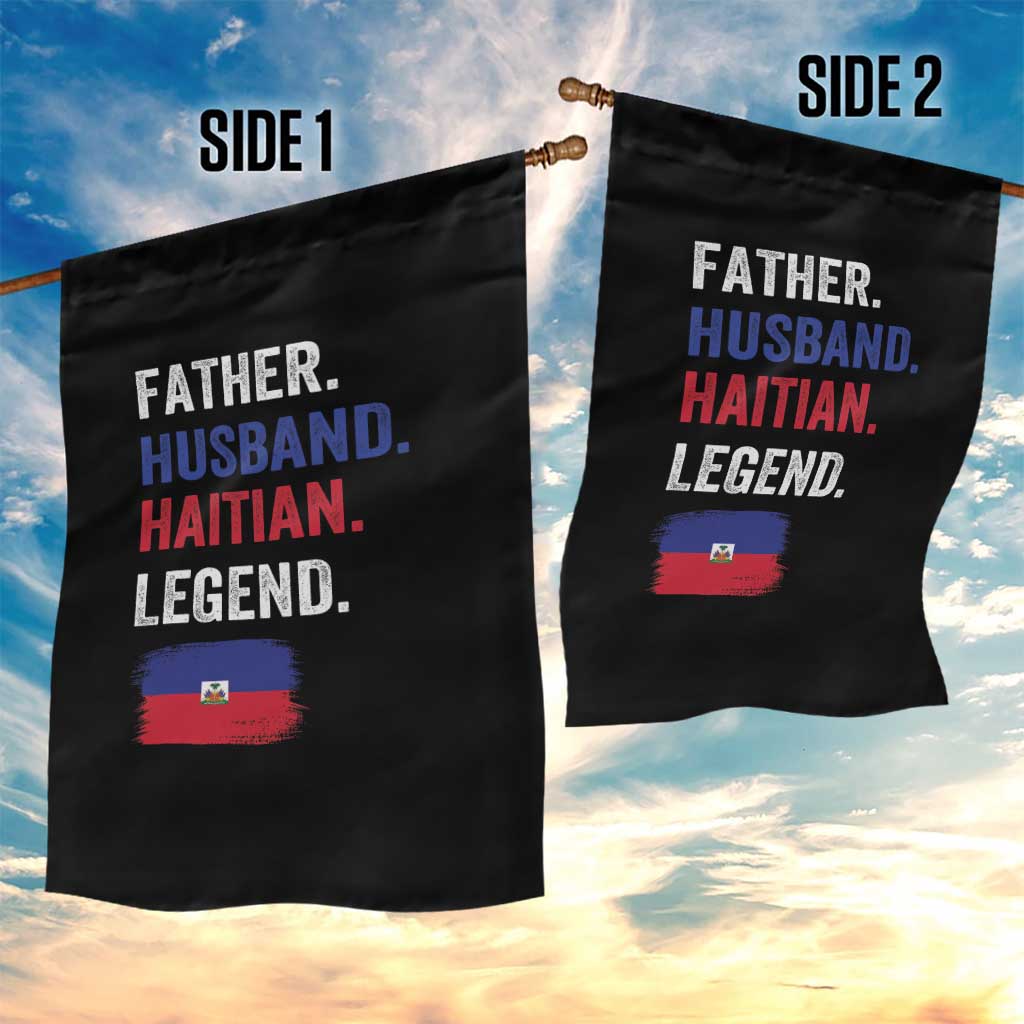 Father Husband Haitian Legend Garden Flag Distressed Haiti Flag Dad Gift Father's Day