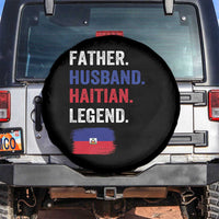 Father Husband Haitian Legend Spare Tire Cover Distressed Haiti Flag Dad Gift Father's Day
