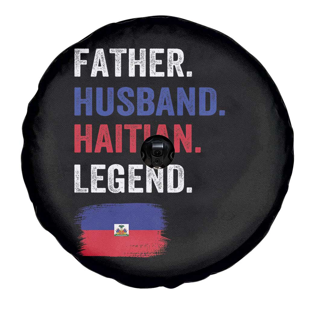 Father Husband Haitian Legend Spare Tire Cover Distressed Haiti Flag Dad Gift Father's Day