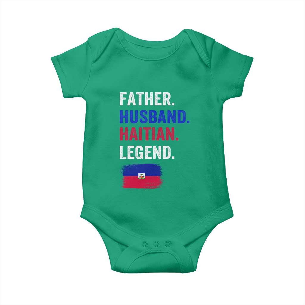 Father Husband Haitian Legend Baby Onesie Distressed Haiti Flag Dad Gift Father's Day