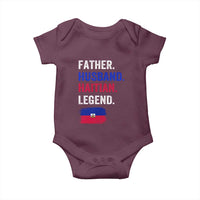 Father Husband Haitian Legend Baby Onesie Distressed Haiti Flag Dad Gift Father's Day