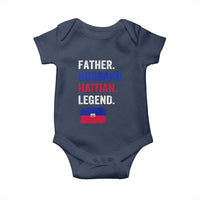 Father Husband Haitian Legend Baby Onesie Distressed Haiti Flag Dad Gift Father's Day