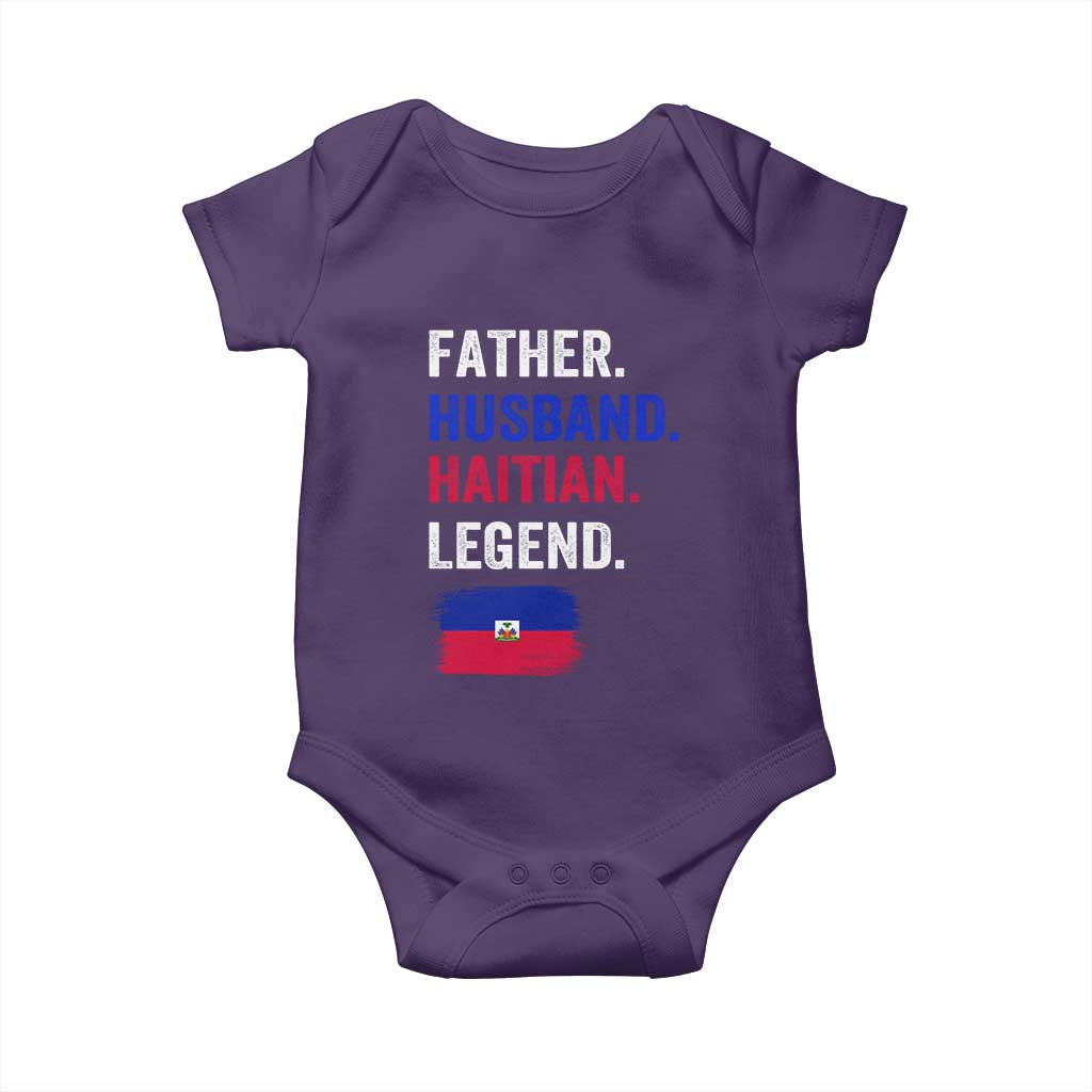 Father Husband Haitian Legend Baby Onesie Distressed Haiti Flag Dad Gift Father's Day