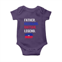 Father Husband Haitian Legend Baby Onesie Distressed Haiti Flag Dad Gift Father's Day