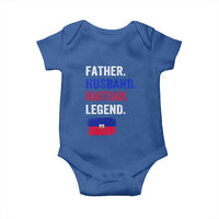 Father Husband Haitian Legend Baby Onesie Distressed Haiti Flag Dad Gift Father's Day