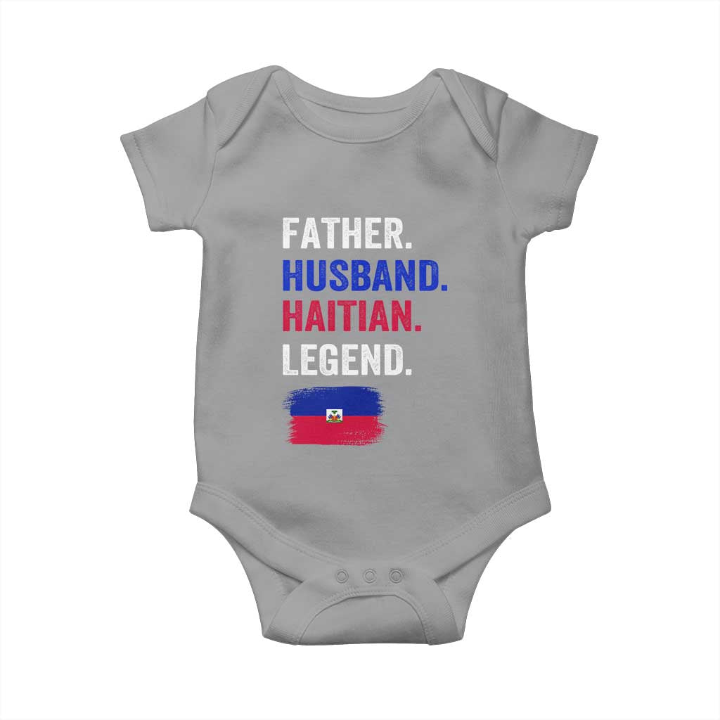 Father Husband Haitian Legend Baby Onesie Distressed Haiti Flag Dad Gift Father's Day