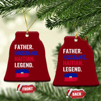 Father Husband Haitian Legend Ceramic Ornament Distressed Haiti Flag Dad Gift Father's Day