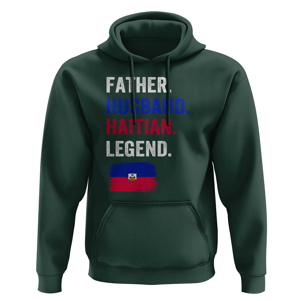 Father Husband Haitian Legend Hoodie Distressed Haiti Flag Dad Gift Father's Day