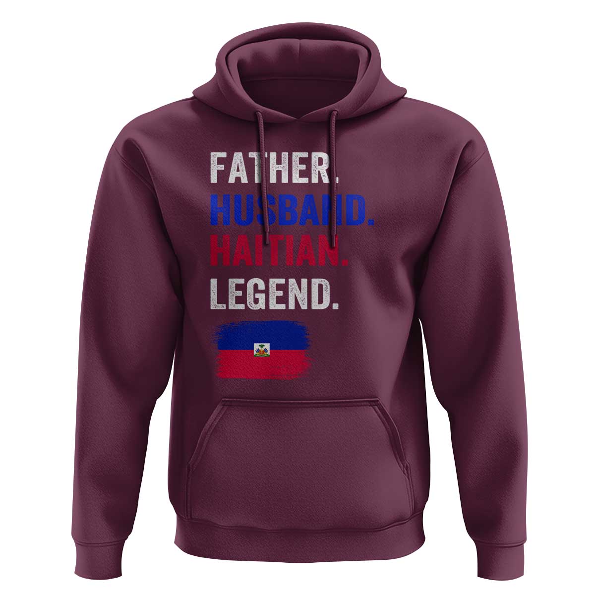 Father Husband Haitian Legend Hoodie Distressed Haiti Flag Dad Gift Father's Day