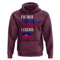 Father Husband Haitian Legend Hoodie Distressed Haiti Flag Dad Gift Father's Day