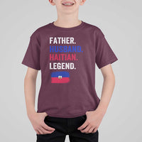 Father Husband Haitian Legend T Shirt For Kid Distressed Haiti Flag Dad Gift Father's Day