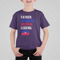 Father Husband Haitian Legend T Shirt For Kid Distressed Haiti Flag Dad Gift Father's Day