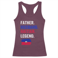 Father Husband Haitian Legend Racerback Tank Top Distressed Haiti Flag Dad Gift Father's Day