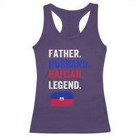 Father Husband Haitian Legend Racerback Tank Top Distressed Haiti Flag Dad Gift Father's Day