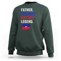Father Husband Haitian Legend Sweatshirt Distressed Haiti Flag Dad Gift Father's Day