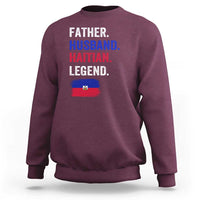 Father Husband Haitian Legend Sweatshirt Distressed Haiti Flag Dad Gift Father's Day