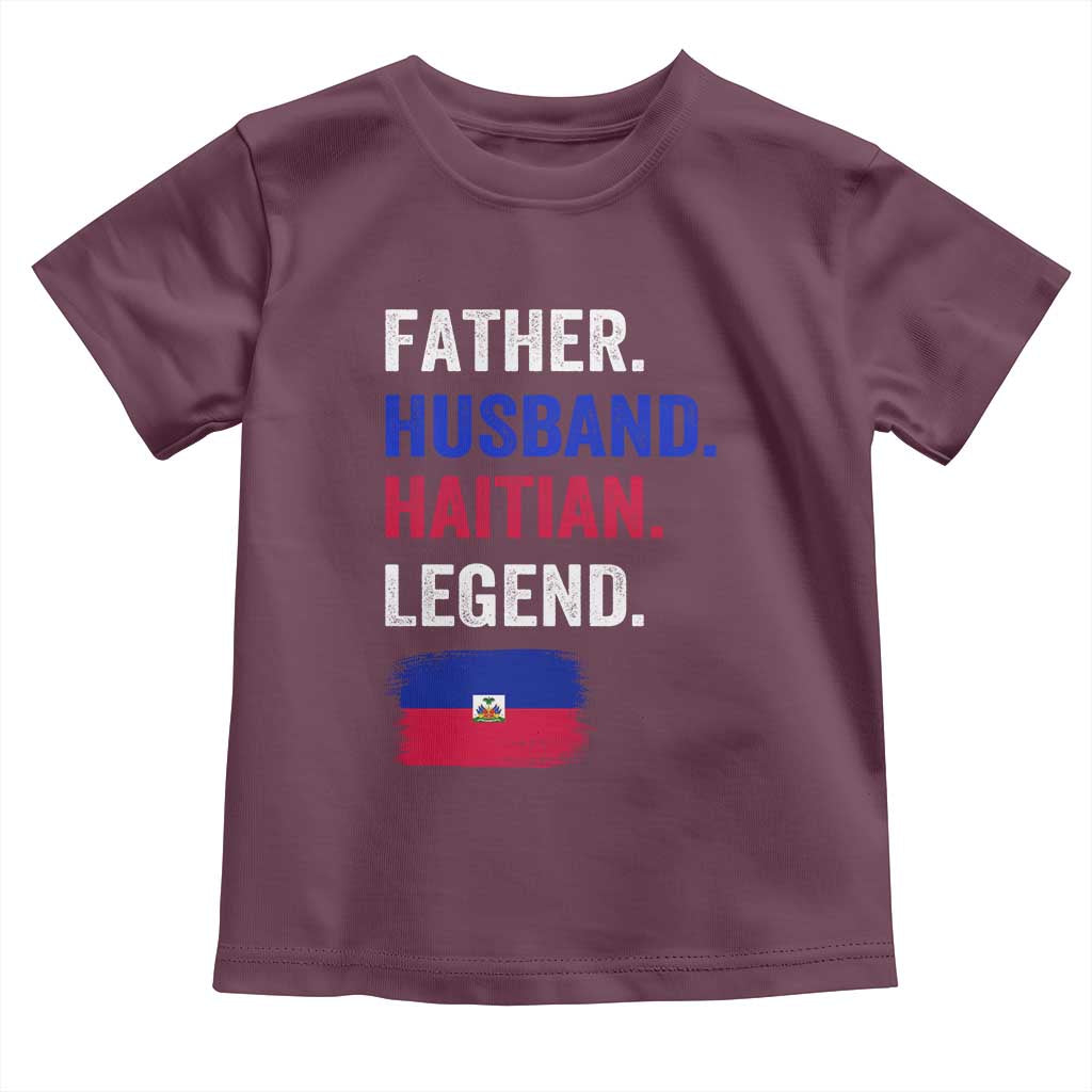Father Husband Haitian Legend Toddler T Shirt Distressed Haiti Flag Dad Gift Father's Day