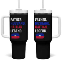 Father Husband Haitian Legend Tumbler With Handle Distressed Haiti Flag Dad Gift Father's Day