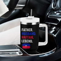 Father Husband Haitian Legend Tumbler With Handle Distressed Haiti Flag Dad Gift Father's Day