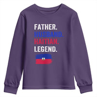 Father Husband Haitian Legend Youth Sweatshirt Distressed Haiti Flag Dad Gift Father's Day