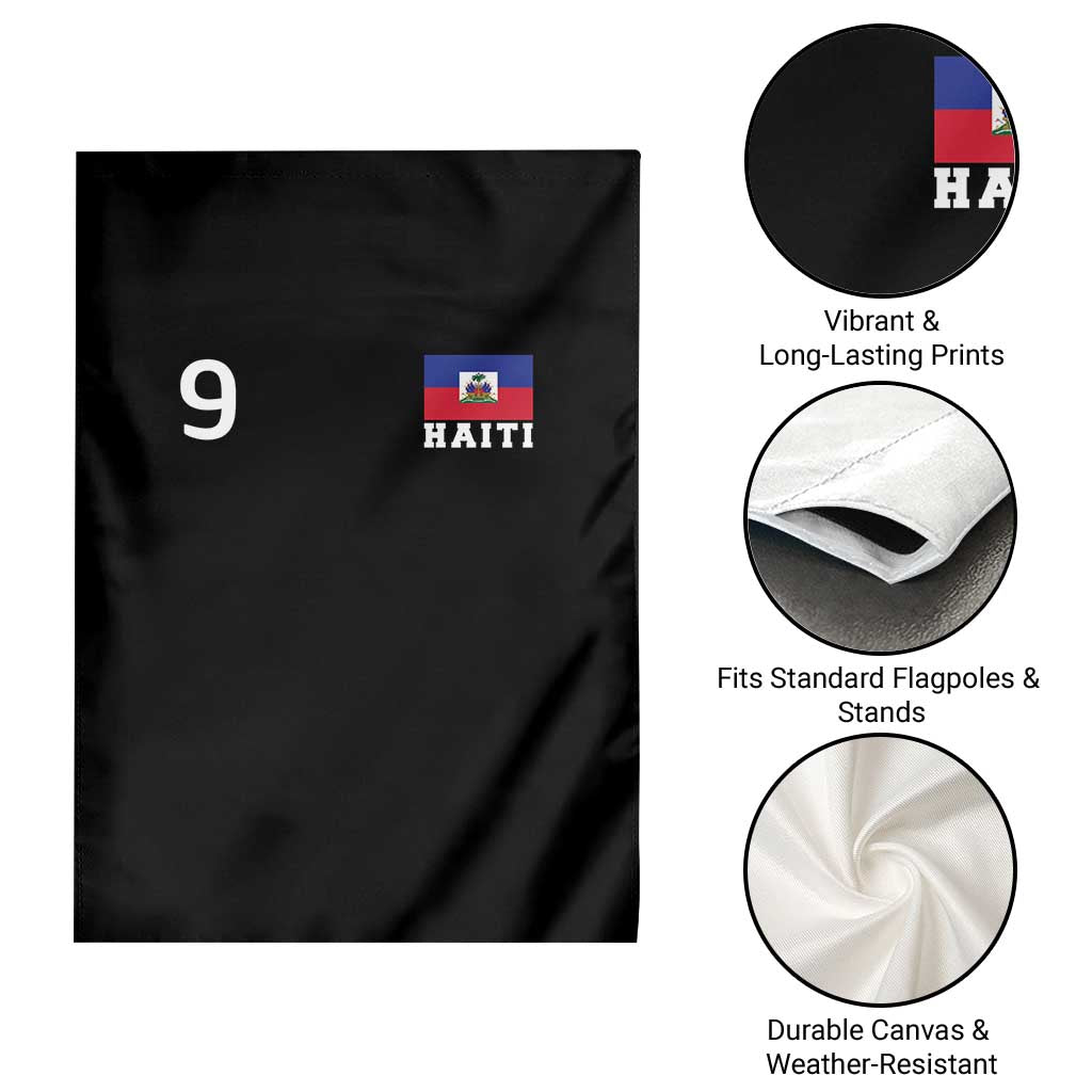 Haiti Soccer Jersey Style Number 9 Graphic Garden Flag Haitian Flag Football Sports Fan