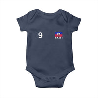 Haiti Soccer Jersey Style Number 9 Graphic Baby Onesie Haitian Flag Football Sports Fan