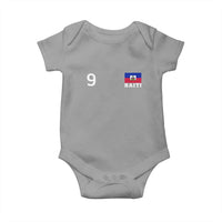 Haiti Soccer Jersey Style Number 9 Graphic Baby Onesie Haitian Flag Football Sports Fan