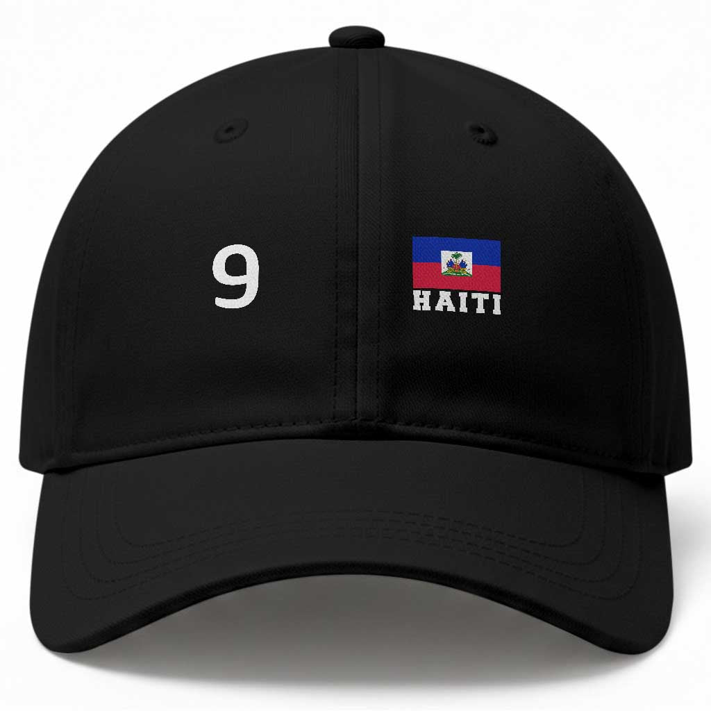 Haiti Soccer Jersey Style Number 9 Graphic Baseball Cap Haitian Flag Football Sports Fan