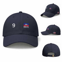 Haiti Soccer Jersey Style Number 9 Graphic Baseball Cap Haitian Flag Football Sports Fan