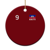 Haiti Soccer Jersey Style Number 9 Graphic Ceramic Ornament Haitian Flag Football Sports Fan