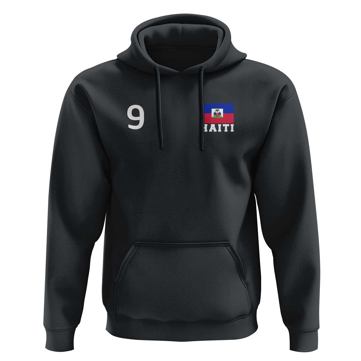 Haiti Soccer Jersey Style Number 9 Graphic Hoodie Haitian Flag Football Sports Fan