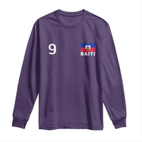 Haiti Soccer Jersey Style Number 9 Graphic Long Sleeve Shirt Haitian Flag Football Sports Fan