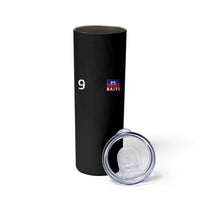 Haiti Soccer Jersey Style Number 9 Graphic Skinny Tumbler Haitian Flag Football Sports Fan