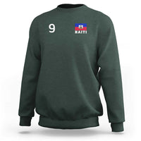 Haiti Soccer Jersey Style Number 9 Graphic Sweatshirt Haitian Flag Football Sports Fan