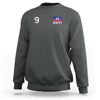Haiti Soccer Jersey Style Number 9 Graphic Sweatshirt Haitian Flag Football Sports Fan