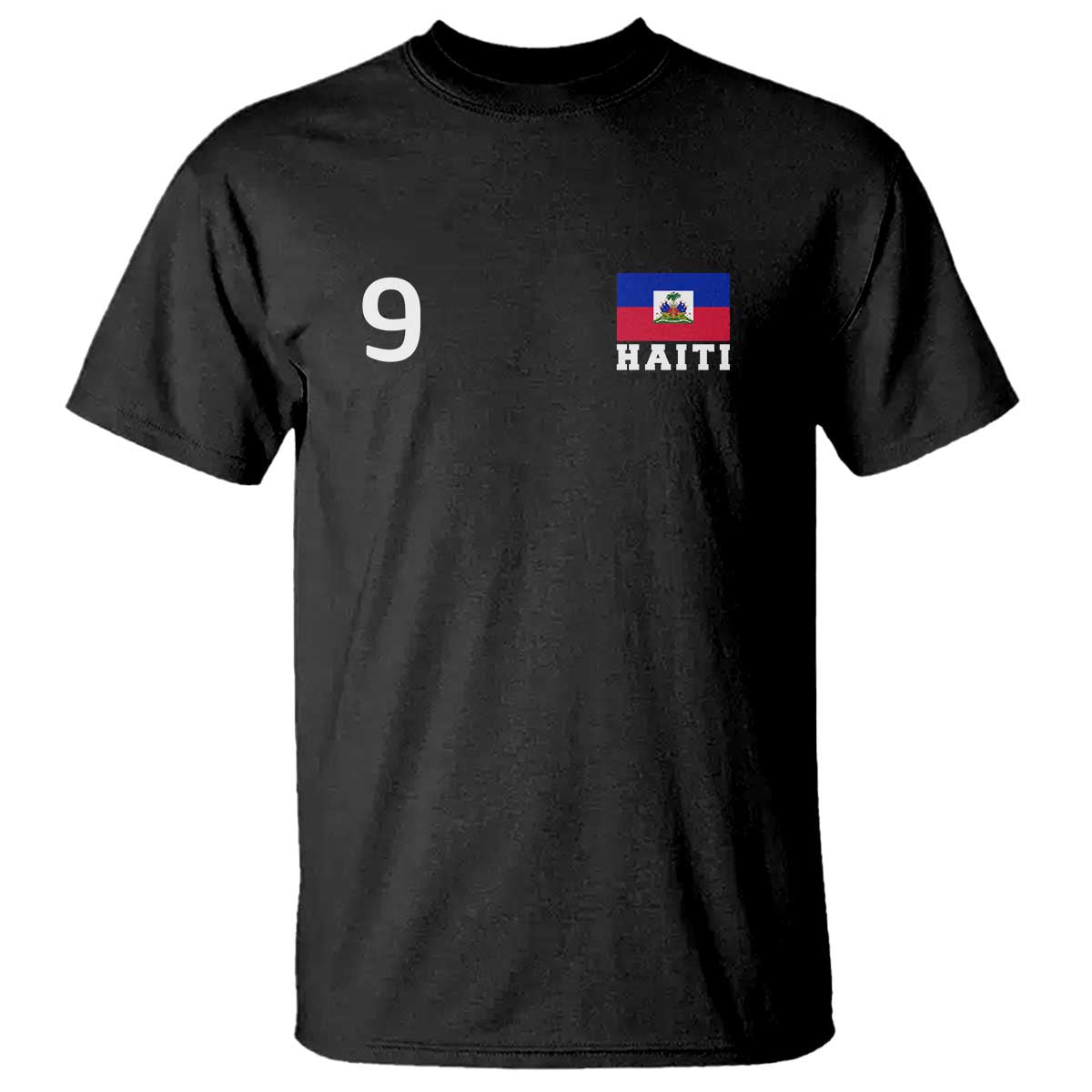 Haiti Soccer Jersey Style Number 9 Graphic T Shirt Haitian Flag Football Sports Fan