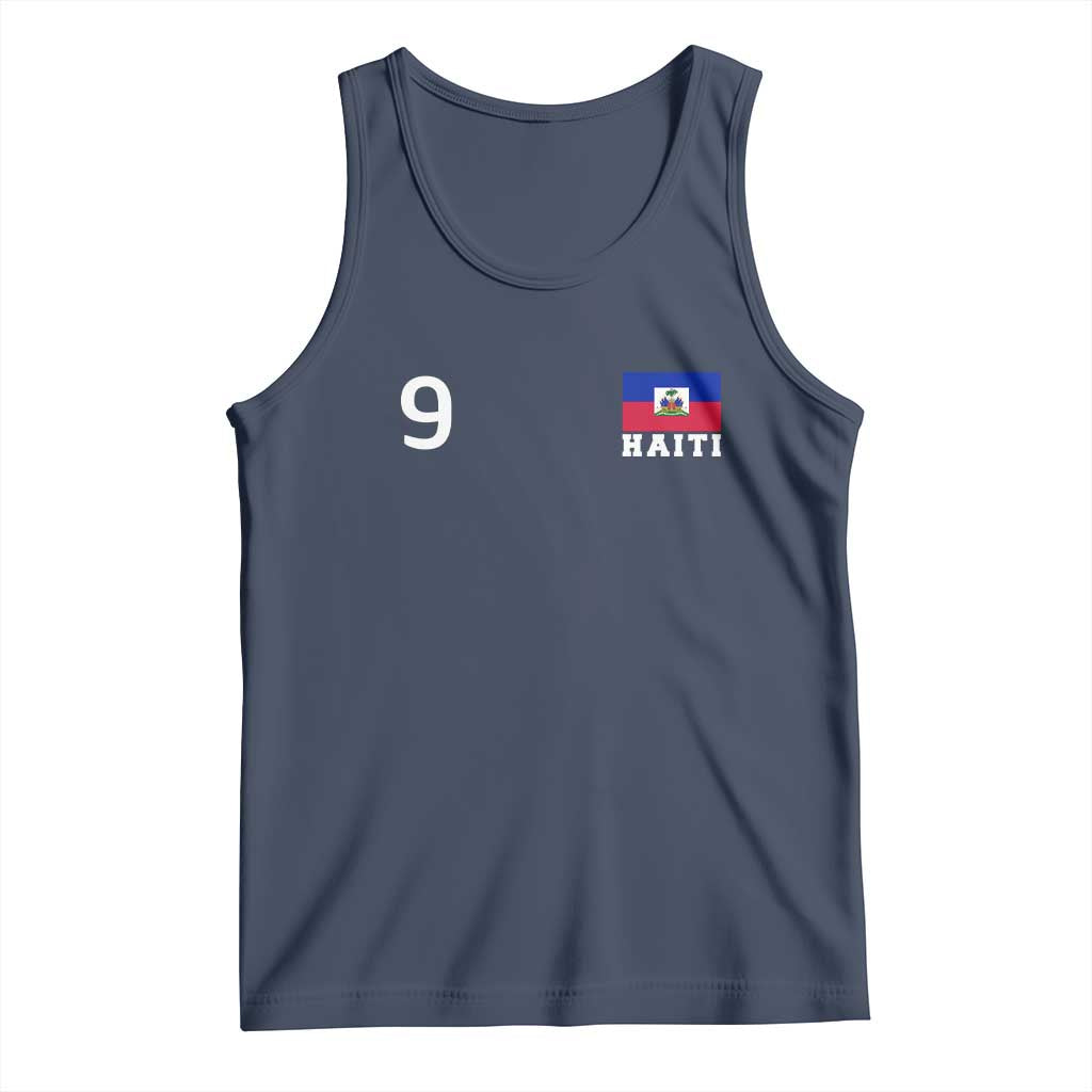 Haiti Soccer Jersey Style Number 9 Graphic Tank Top Haitian Flag Football Sports Fan