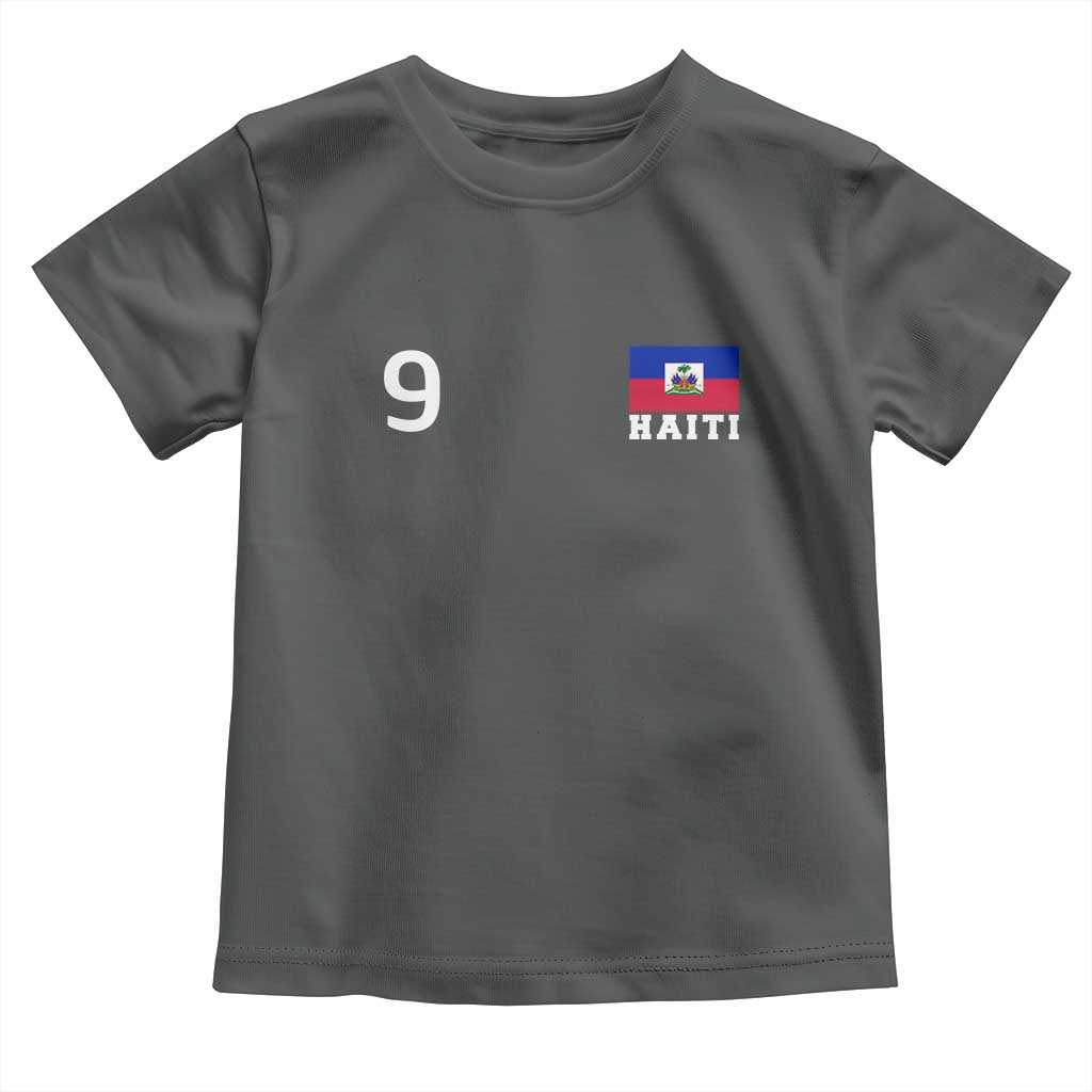 Haiti Soccer Jersey Style Number 9 Graphic Toddler T Shirt Haitian Flag Football Sports Fan