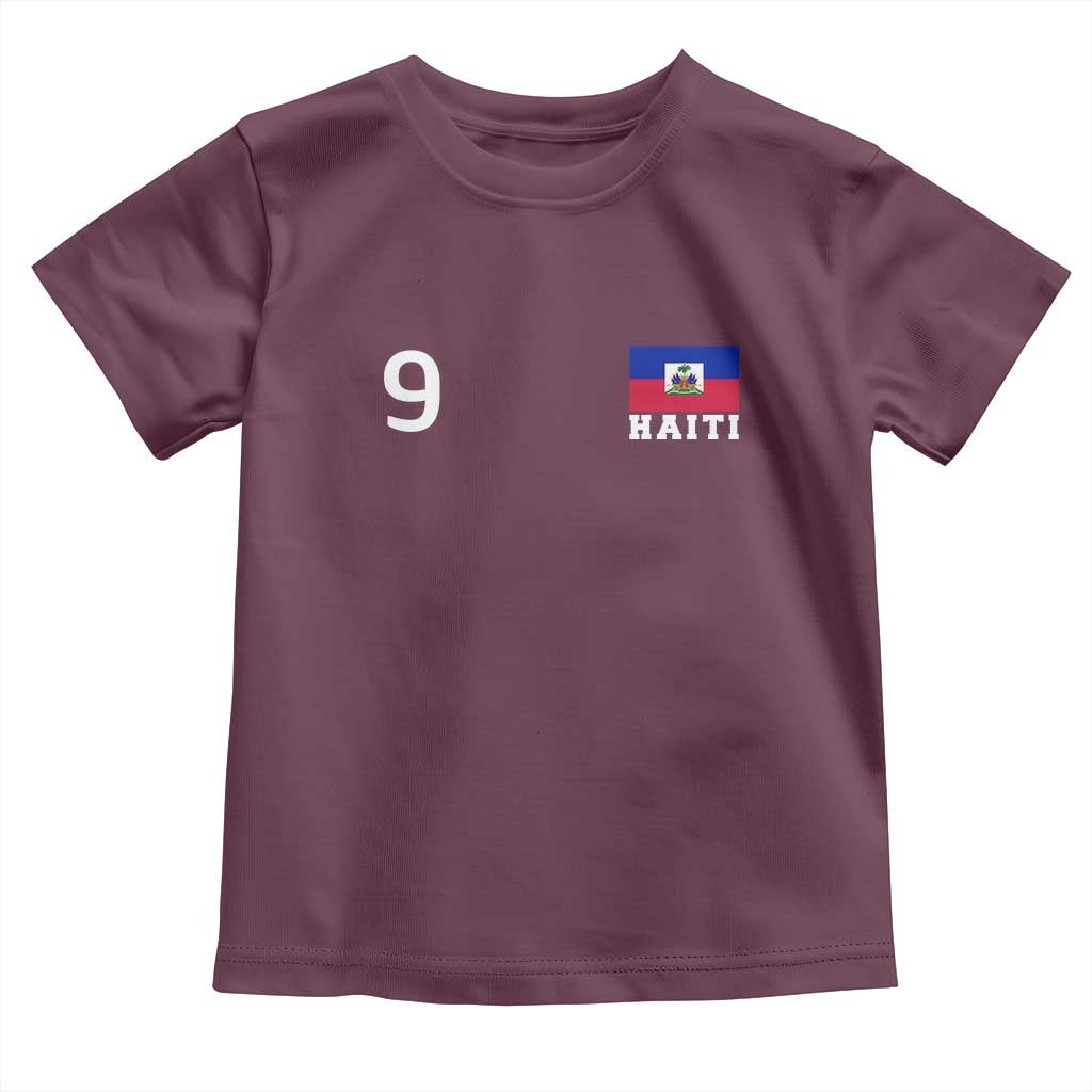 Haiti Soccer Jersey Style Number 9 Graphic Toddler T Shirt Haitian Flag Football Sports Fan