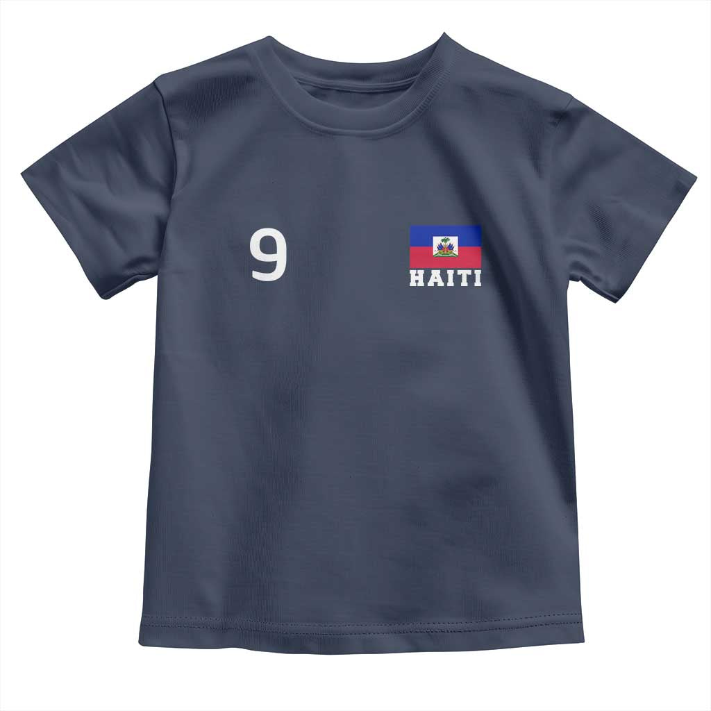 Haiti Soccer Jersey Style Number 9 Graphic Toddler T Shirt Haitian Flag Football Sports Fan