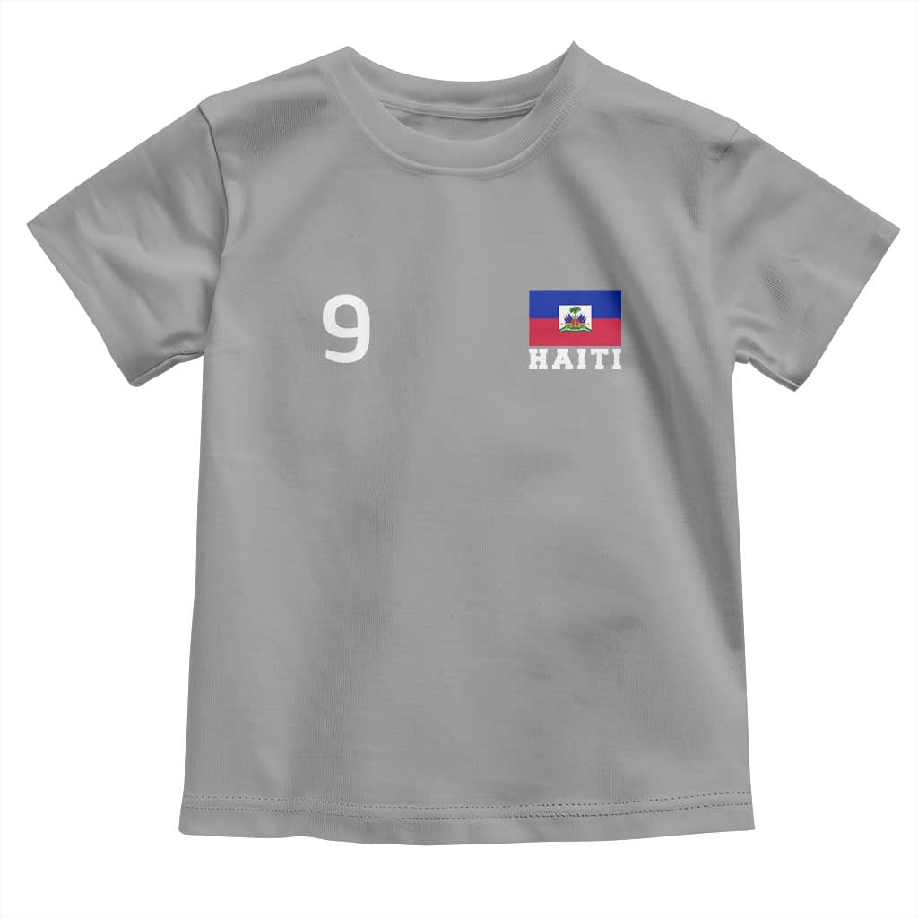 Haiti Soccer Jersey Style Number 9 Graphic Toddler T Shirt Haitian Flag Football Sports Fan
