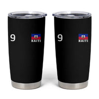 Haiti Soccer Jersey Style Number 9 Graphic Tumbler Cup Haitian Flag Football Sports Fan