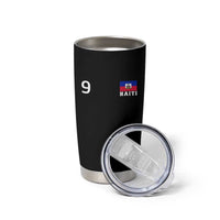 Haiti Soccer Jersey Style Number 9 Graphic Tumbler Cup Haitian Flag Football Sports Fan