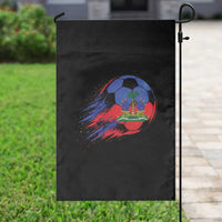 Haitian Flag Soccer Ball Splatter Graphic Garden Flag Haiti Football Sports Fan