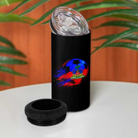 Haitian Flag Soccer Ball Splatter Graphic 4 in 1 Can Cooler Tumbler Haiti Football Sports Fan