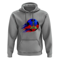 Haitian Flag Soccer Ball Splatter Graphic Hoodie Haiti Football Sports Fan
