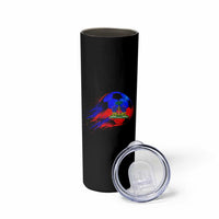 Haitian Flag Soccer Ball Splatter Graphic Skinny Tumbler Haiti Football Sports Fan