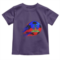 Haitian Flag Soccer Ball Splatter Graphic Toddler T Shirt Haiti Football Sports Fan